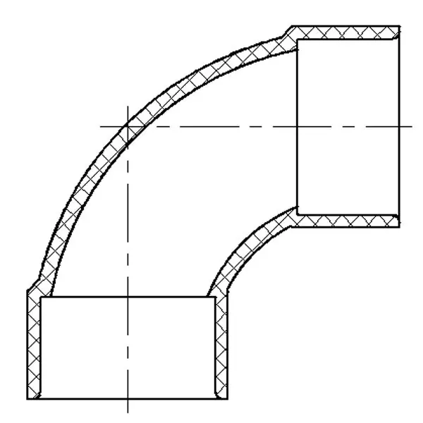 Lesso 406-025S 90°Sweep Elbow SCH40 2-1/2 inches