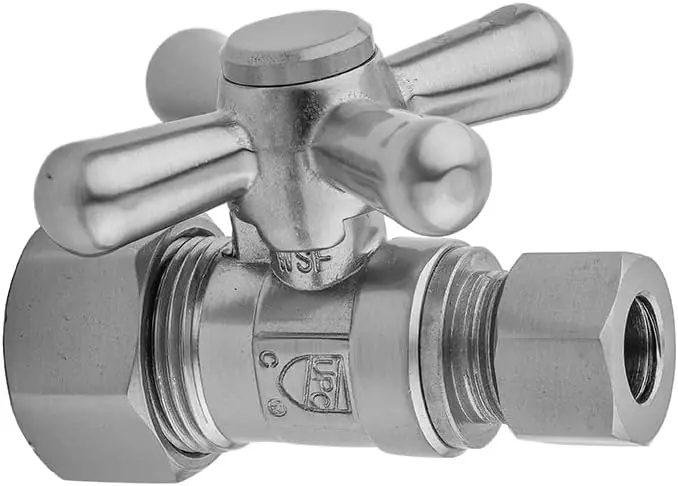 Jaclo 622-SN w/Porcelain ^Plain^ Button Comp x Comp Straight Valve
