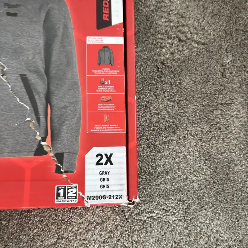 Milwaukee M200G-212X M12 Gray Heated 2X Hoodie Kit - NWT