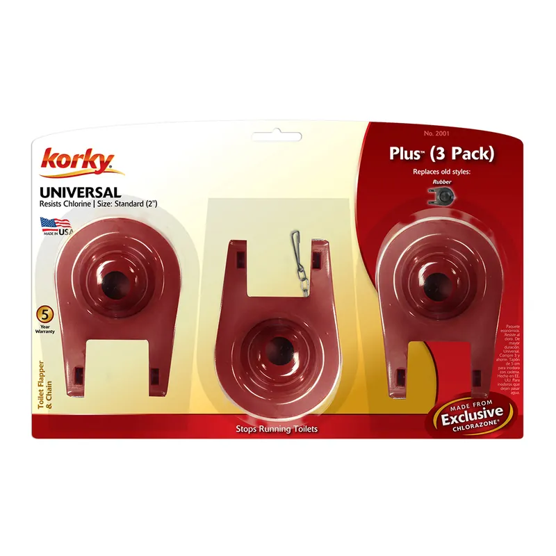 Lavelle 2001TP Korky Plus Flapper 3-Pack