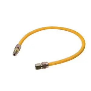 Easyflex EFGC-014-YE-1011-18 Gas Appliance Connector 1/2 in Nominal, MNPT x FNPT End Style, 18 in L