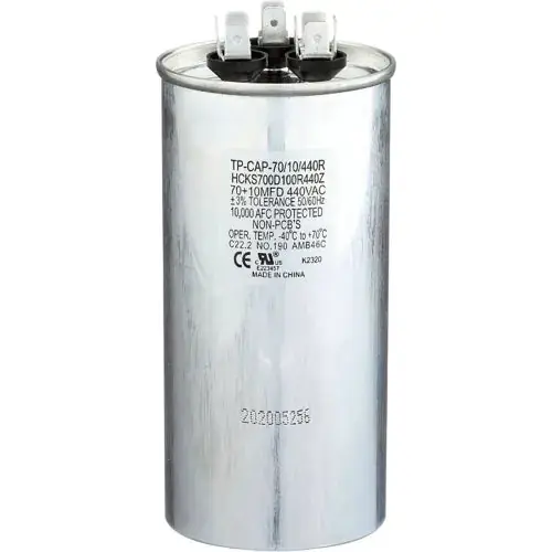 Tradepro TP-CAP-70/10/440R Run Capacitor, 70 + 10 MFD, 440V, Round