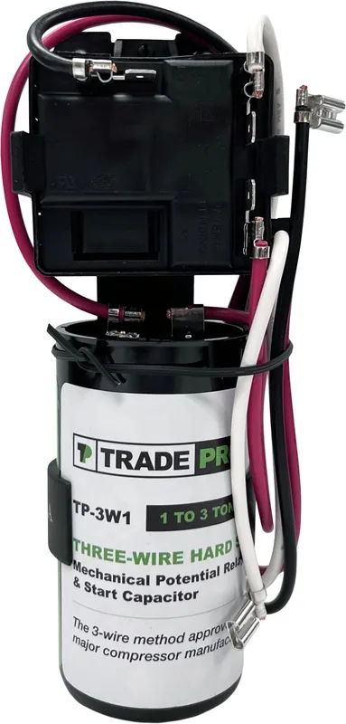 Tradepro TP-3W1 3 Wire Hard Start Kit 88-108 MFD 1 to 3 HP