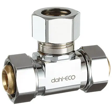 Dahl E43-43-33-PL Universal Tee Valve 5/8 OD Fem Comp X 5/8 OD Fem Comp X 5/8 OD Comp