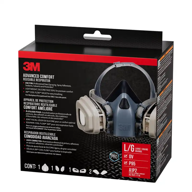 3M 7100308559 7513P1-DC Reusable Respirator, L, Resists: Oil
