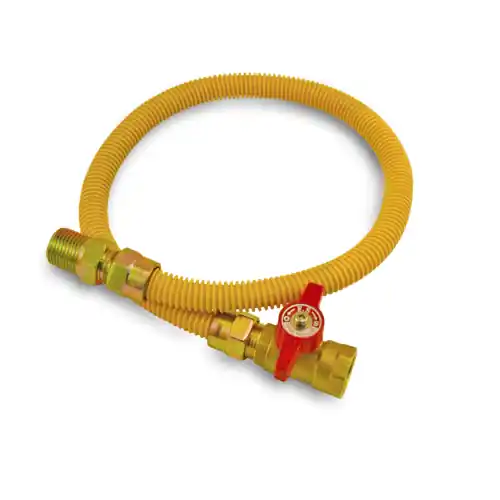 Rectorseal SGC12ODS1C36 3/8 inches ID SS Coated Gas Connector - 1/2 inches MIP X 1/2 inches FIP STR VLV X 36 inches