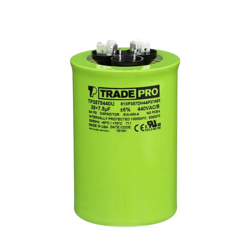 Tradepro TP-CAP-35/75/440USAR Round Dual Run Capacitor 35+ 7.5 MFD 440/370V