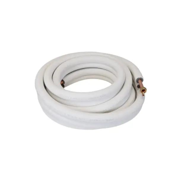 Icool B145812025F 1/4 inches Ll x 5/8 inches Sl Mini Split Refrigerant Line Set w/ Flare Nuts, 1/2 inches Insulation (25 Ft.)