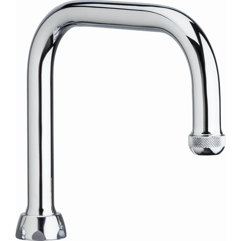 Chicago Faucets DB6AE1JKABCP Rigid/Swing Double-Bend Spout 6-1/4 inches