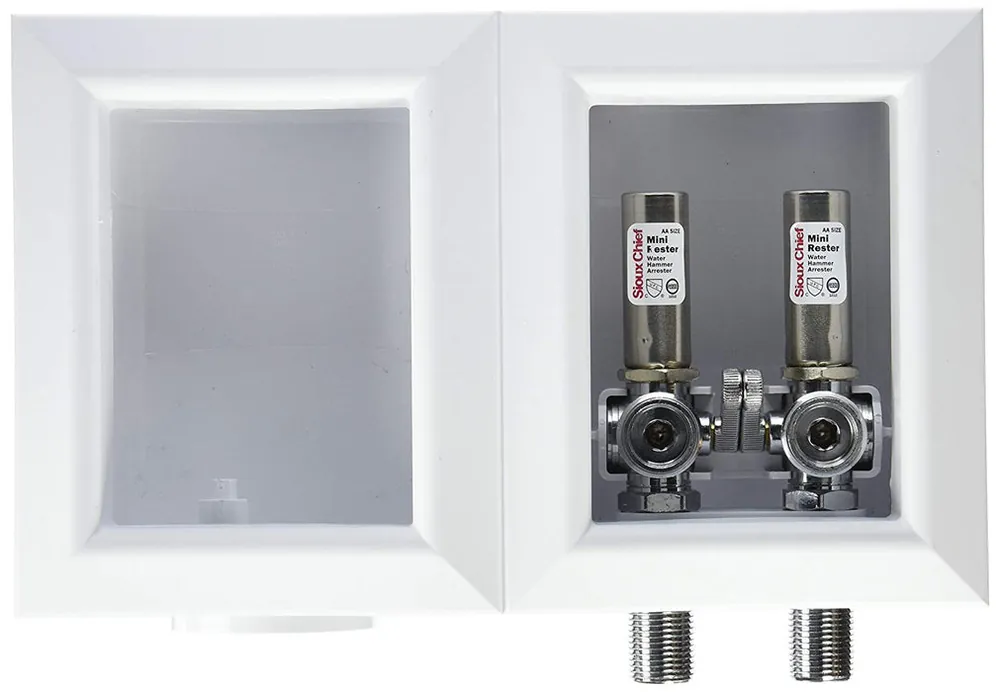Sioux Chief OX-BOX Washing Machine Outlet Box with Minister Water Hammer Arresters
