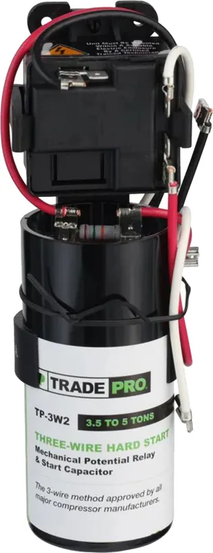 Tradepro Tp-3w2 3 Wire Hard Start Kit 189-227 Mfd 3.5 to 5 Hp 208-277 Vac