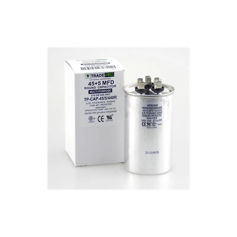 Tradepro TP-CAP-45/5/440R-A 45+5 MFD 440 Volt Round Capacitor TP-CAP-45/5/440R-A