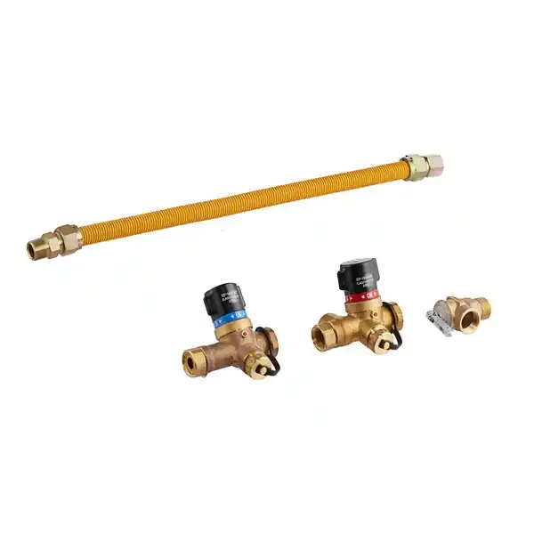 Easyflex EFTK-VS-3Y-0124 Tankless Water Heater Connection Kit with 3/4 inches Threaded Connection Softurn Isolation Valves