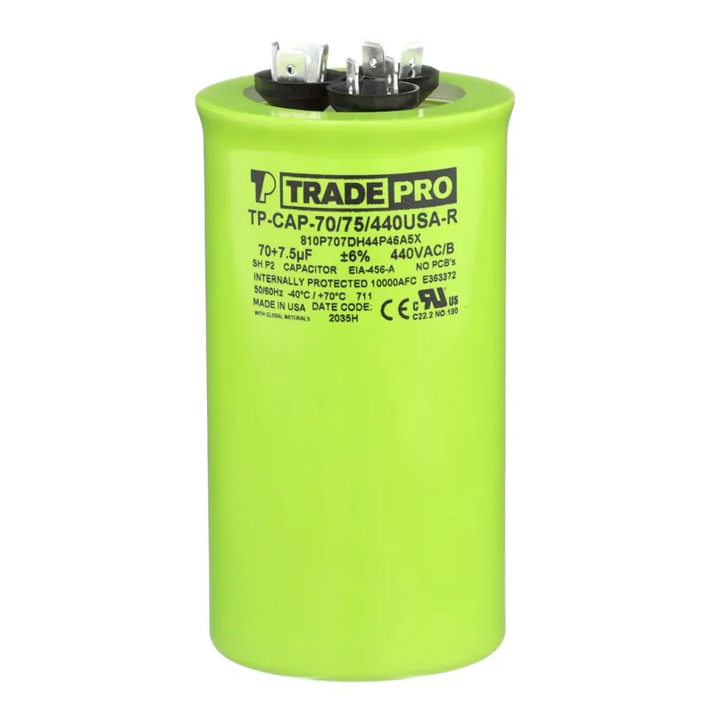 Tradepro TP-CAP-70/75/440USAR Dual Run Capacitor 70/7.5 Mfd