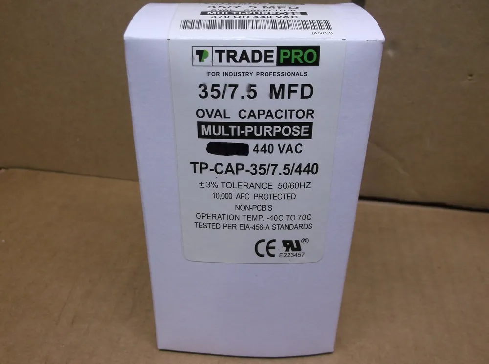 Tradepro Tp-cap-35/7.5/440-a Dual Run Capacitor 35/7.5mfd 440vac Tp-cap-35/7.5/440r