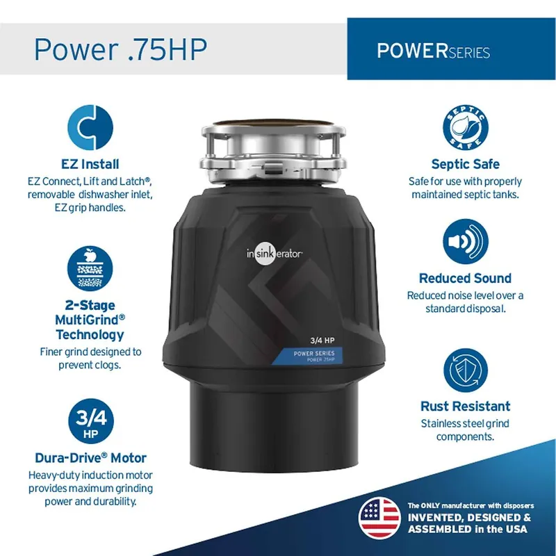 InSinkErator POWER-.75 Power .75HP Garbage Disposal