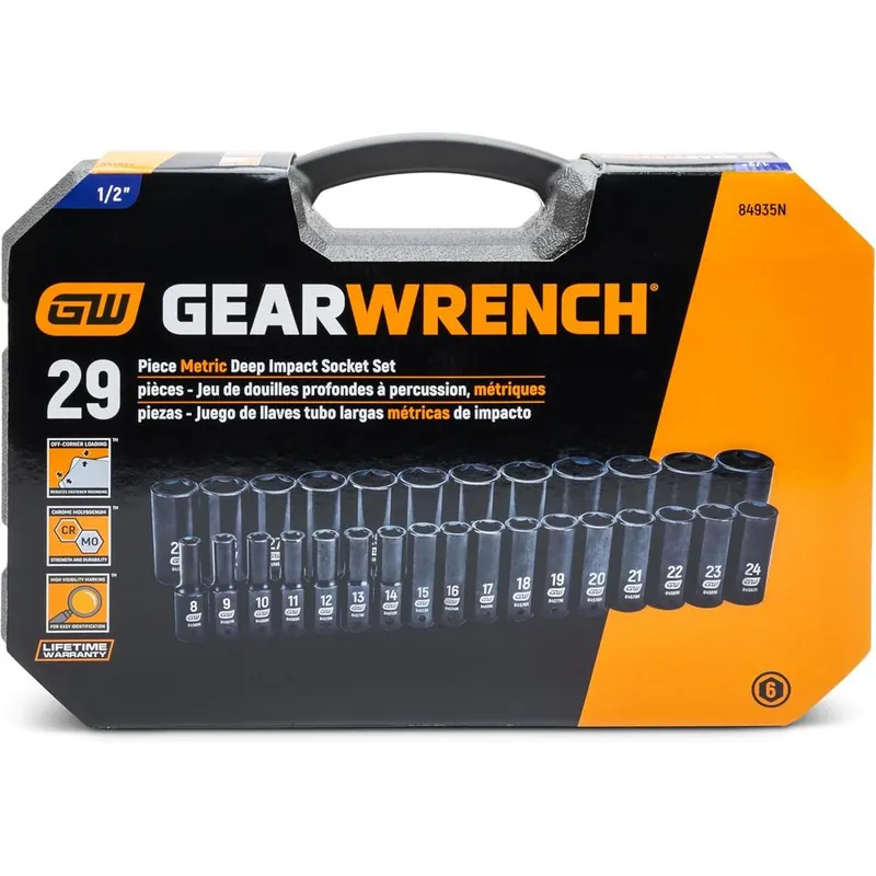 Apex 84935N 29 Piece 1/2 inches Drive 6 Point Deep Impact Metric Socket Set