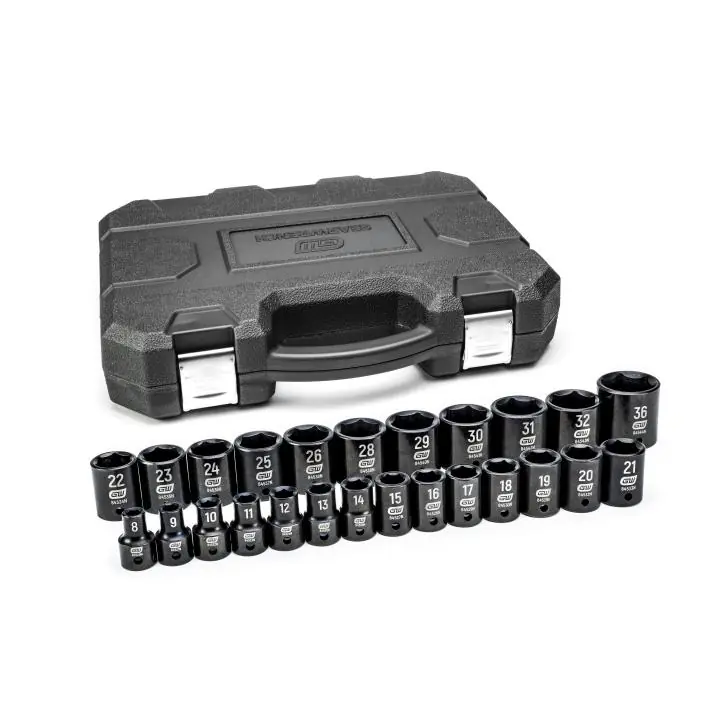 Apex 84933N 25 Piece 1/2 inches Drive 6 Point Standard Impact Metric Socket Set