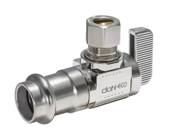 Dahl 611-FP3-31 1/2 inches Female Press x 3/8 inches OD Comp Angle Supply Stop