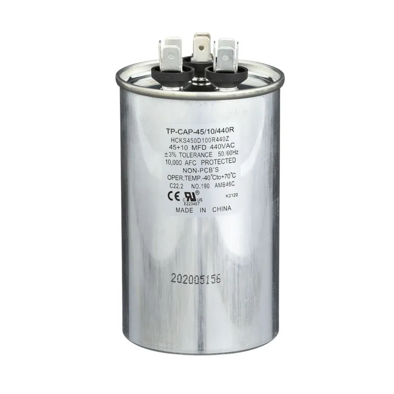 Tradepro TP-CAP-45/10/440R Round Run Capacitor 45+10 Mfd 440 VAC