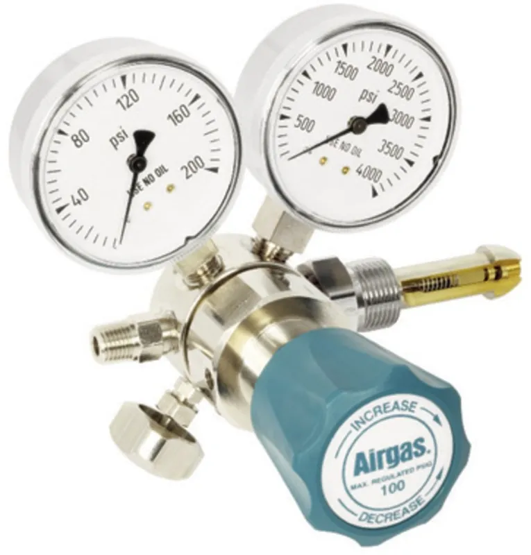 Air Guide 244B580 Model 244 Nickel-Plated Brass Analytical Two Stage Regulator CGA-580 Connection