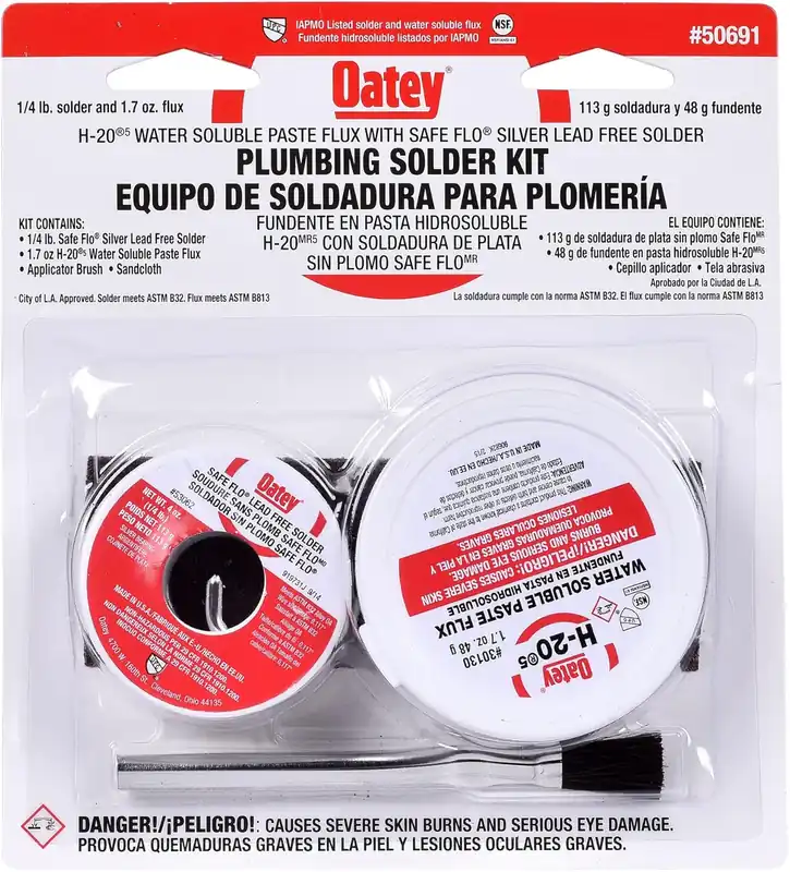 Oatey 50691 Plumbing Solder Kit, 1/4 lb solder and 1.7 oz flux