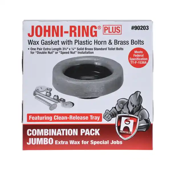 Oatey HER90203 Johni-ring Plus Wax Gasket with Plastic Horn 3 or 4 Inch Waste Lines