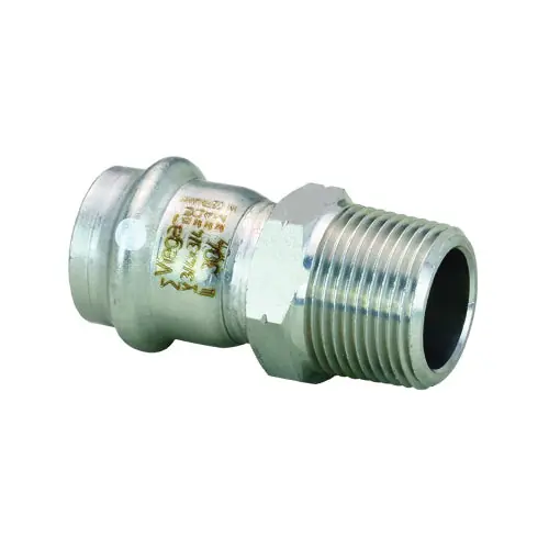 Viega 85012 Propress Pipe Adapter 1/2 Inches Press X Mnpt 304 Stainless Steel Fkm Seal