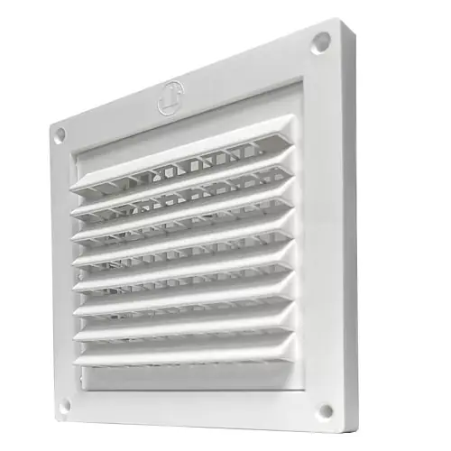 Builders Best 110899A Plastic Mini Louver 6 Inches White with Snap-on Ring and Screen