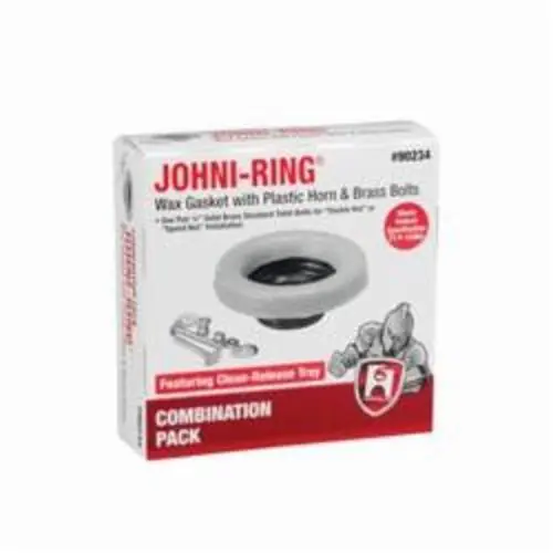Oatey HER90234 Johni-ring Plus Wax Gasket with Plastic Horn and Solid Brass Bolts 3 or 4 Inches