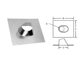 Selkirk 108825 Rv Adjustable Roof Flashing 0 to 6/12 Pitch 8 Inches