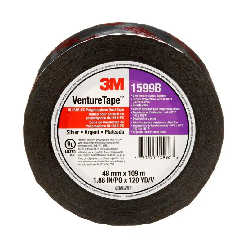 3M 1599b-silver_2x120 UL181B-FX Listed Silver Duct Tape 2 Inches X 120 Yd