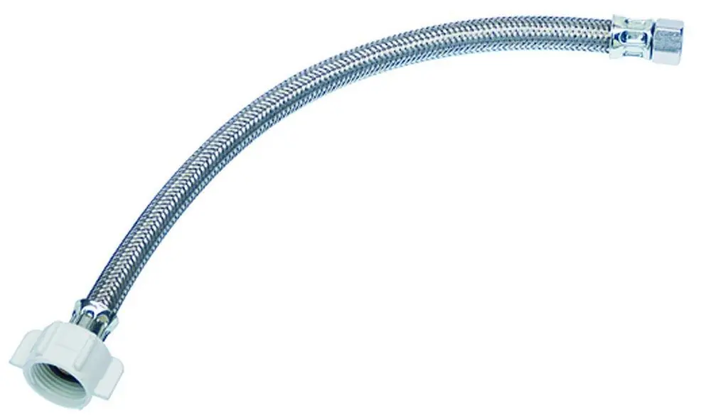 Brasscraft S1-12DL F Speedi Plumb Braided Stainless Toilet Flexible Water Connector 3/8 Inches X 7/8 Inches X 12 Inches