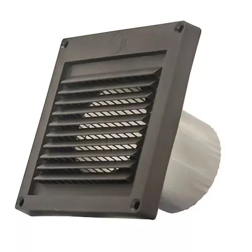 Builders Best 110519A Plastic Mini Louver 4 Inches Brown 3 Inches Tail Eave Vent