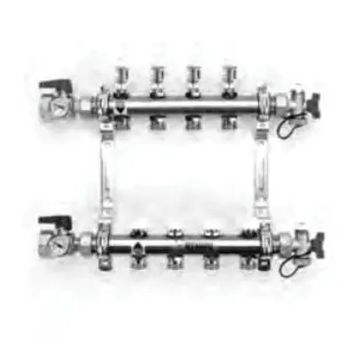 Rehau 381103-001 Pro-balance Manifold R20 X 1 in Bsp X Fnpt Stainless Steel 3-outlet 0 to 2 Gpm