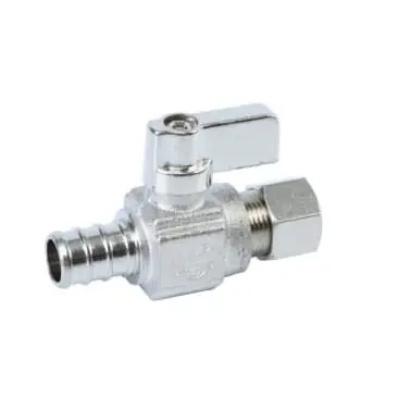 Eff eff121-09-lf Straight Stop Mini-ball Valve Lead-free 1/2 Inch Pex X 3/8 Inch Od Compression