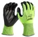 Milwaukee 48-73-8942 High Visibility Cut-resistant Gloves Large A4 Cut A3 Puncture Nitrile Polyurethane Knit Cuff