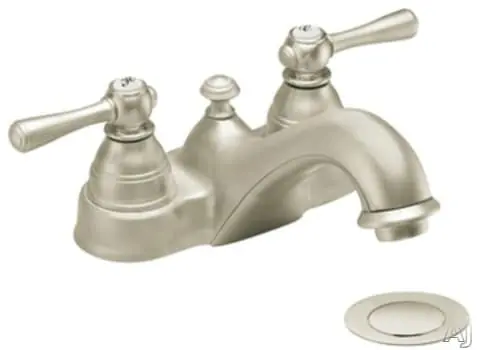 Moen 6101bn Double Lever Lavatory Faucet 5-5/8 Inches Reach 3-1/4 Inches Height Brushed Nickel with Metal Drain Assembly Ada Compliant