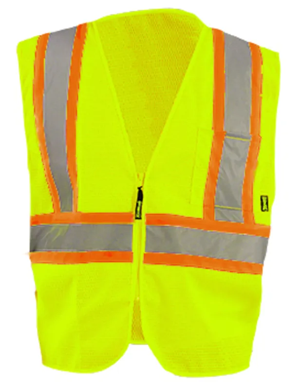 Occunomix ECO-IM2TZ-YXL X-Large Hi-Viz Yellow Polyester/Mesh Vest