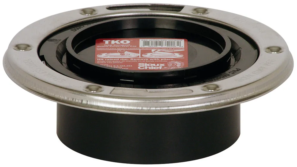 Sioux Chief 886-4ATMSPK abs tko total knockout closet flange, with stainless steel swivel ring, 4 inches spigot, flush to floor