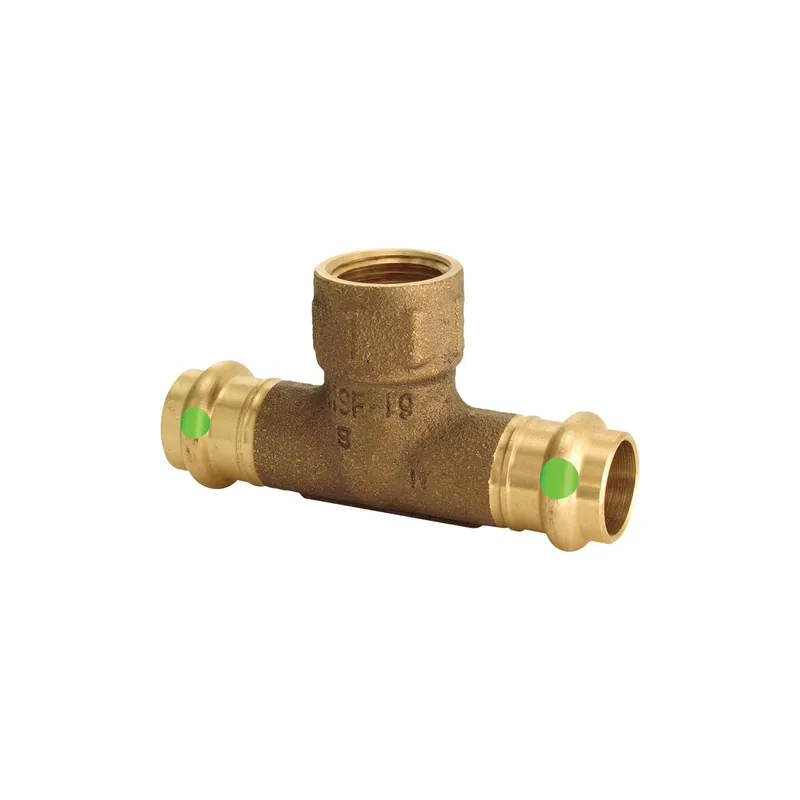 Viega 79765 Propress Model 2917.2ZL Lead Free Bronze Tee 1 X 1 X 3/4 Inches Press X Press X Fnpt Epdm Seal