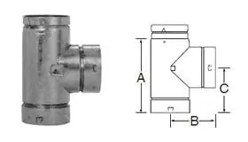 Selkirk 107100 7 Inch Rv Tee Type B Gas Vent Fitting 7RV-TS