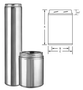 Selkirk 208006u Ultra Temp Stainless Chimney Pipe 8 Inches X 6 Inches Box of 2