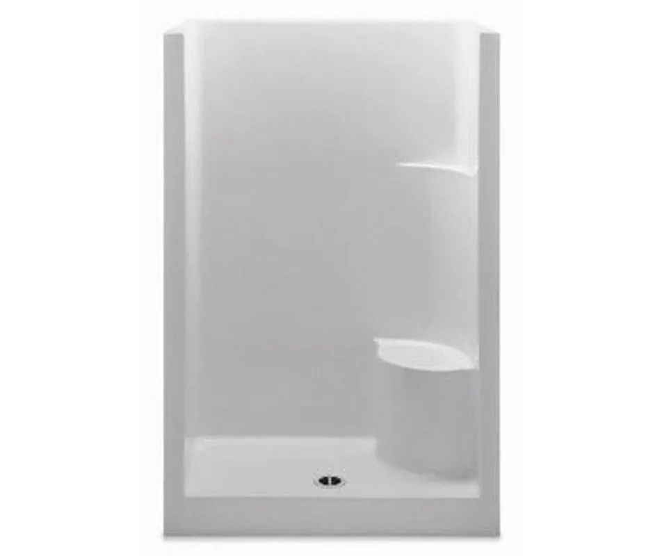 Aquatic 727149747114 Everyday Alcove Shower Unit with Seat 48 X 34 Inches White