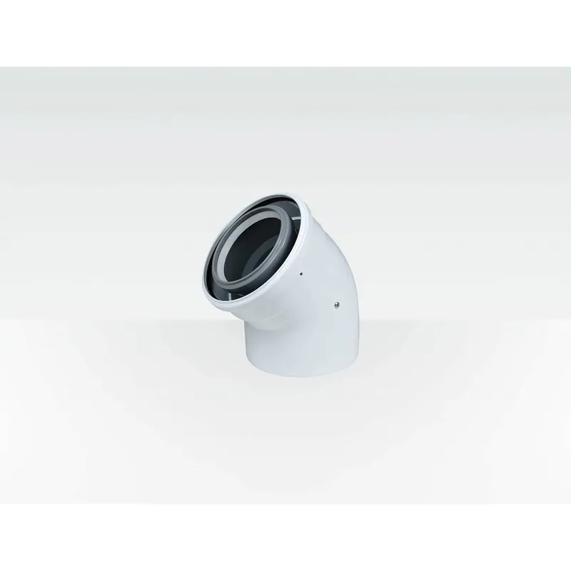 Centrotherm icel3545 Innoflue Concentric Elbow 45 Degree 3 or 5 Inch Id X 5.5 Inch Od Aluminum Polypropylene