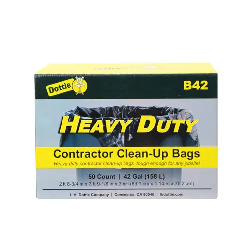 Dottie DOTB42 42 Gallon Contractor Clean-up Bag 3 Mil 50 Pack