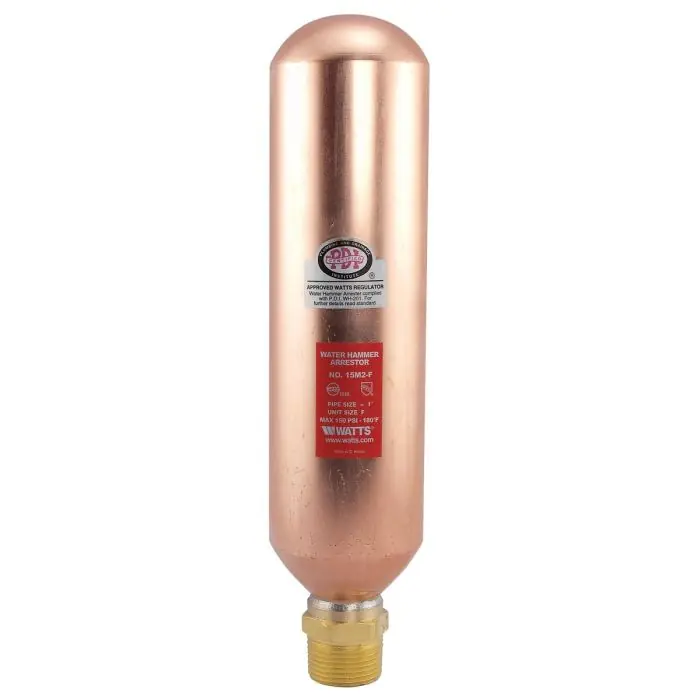 Watts 750165 LF15M2-F 1 Inch Lead Free Water Hammer Arrestor Npt Brass Hex Adapter Size F