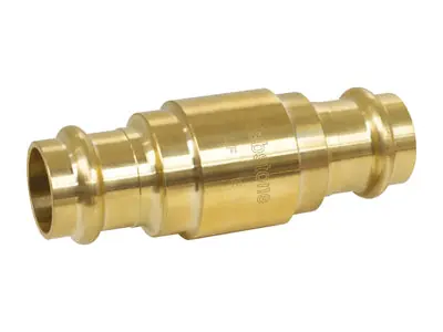 Nibco H-10785W Inline Spring Check Valve 1-1/4 Inches Press End Forged Dzr Brass H-107X