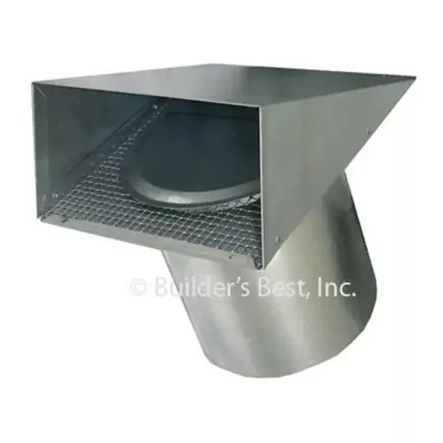 Builders Best 111023A Heavy Duty Galvanized Vent Hood 4 Inches X 11 Inches with Flapper and Screen Tail Included