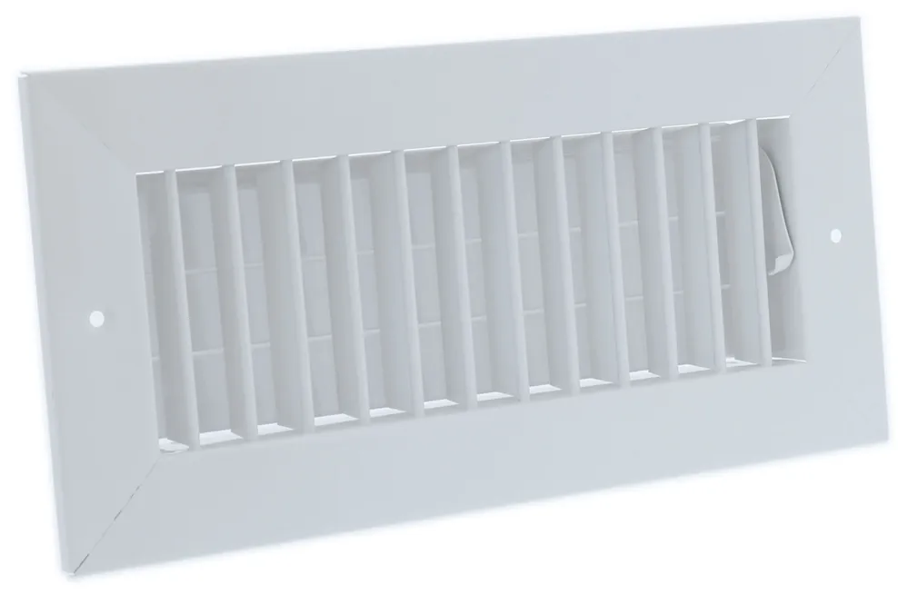 Hart Cooley 821-24x10 Supply Register 24x10 Inch Bright White Steel Sidewall Vertical Fin Adjustable Face Bar